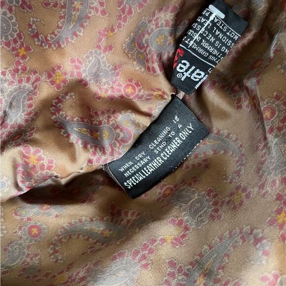 Vintage 70’s brown genuine leather shearling biker motorbike bomber  jacket M - Picture 7 of 16